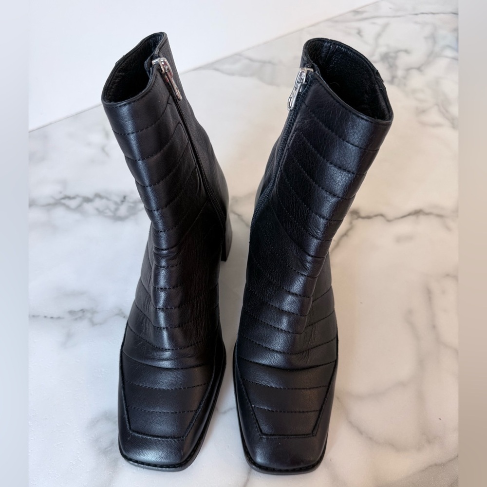L’intervalle Black Leather Ankle Boot size 7 Grunge Goth Witchy Whimsigoth Boho - Picture 3 of 7